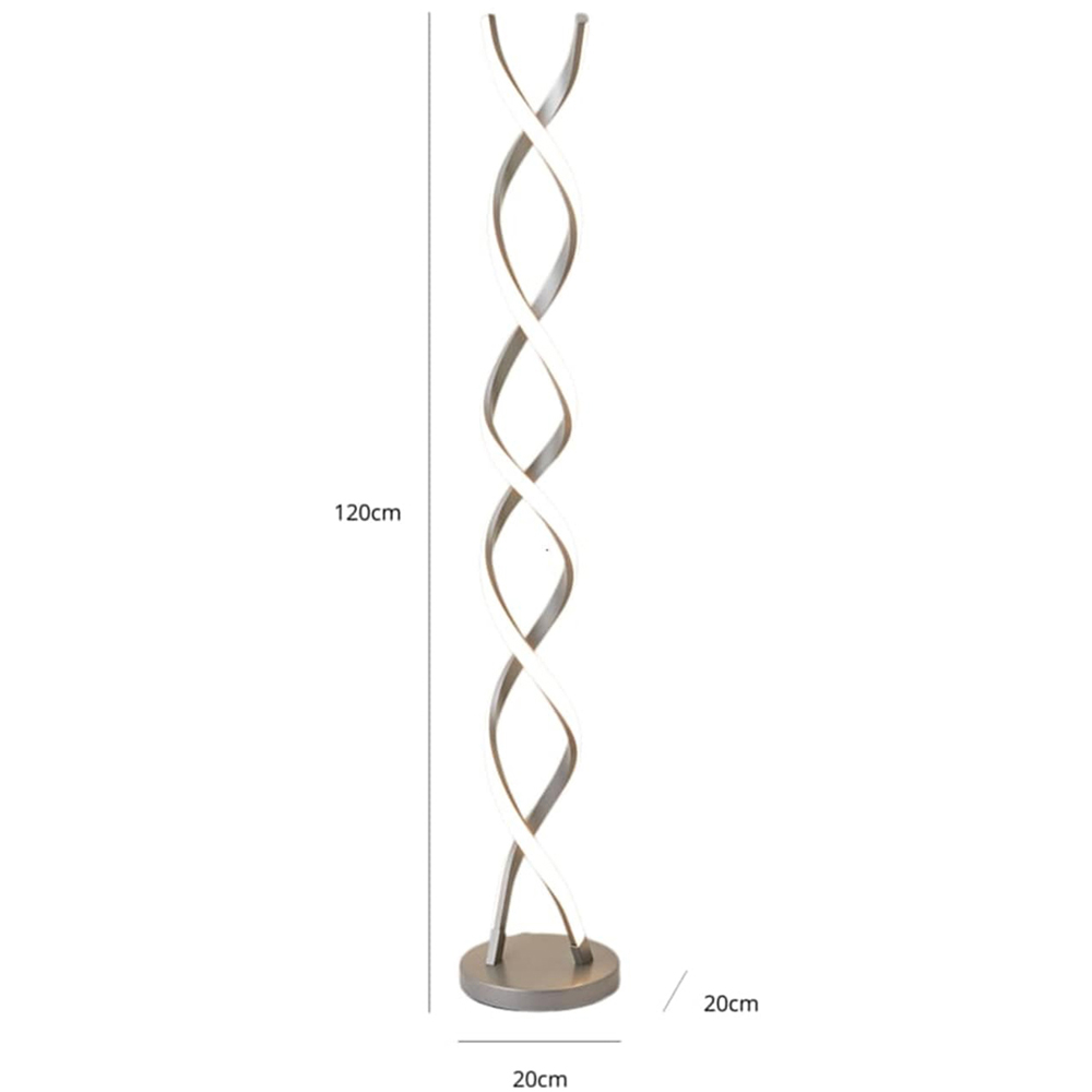 ValueLights Infinity Matte Silver Double Twist Integrated LED Floor Lamp Image 7