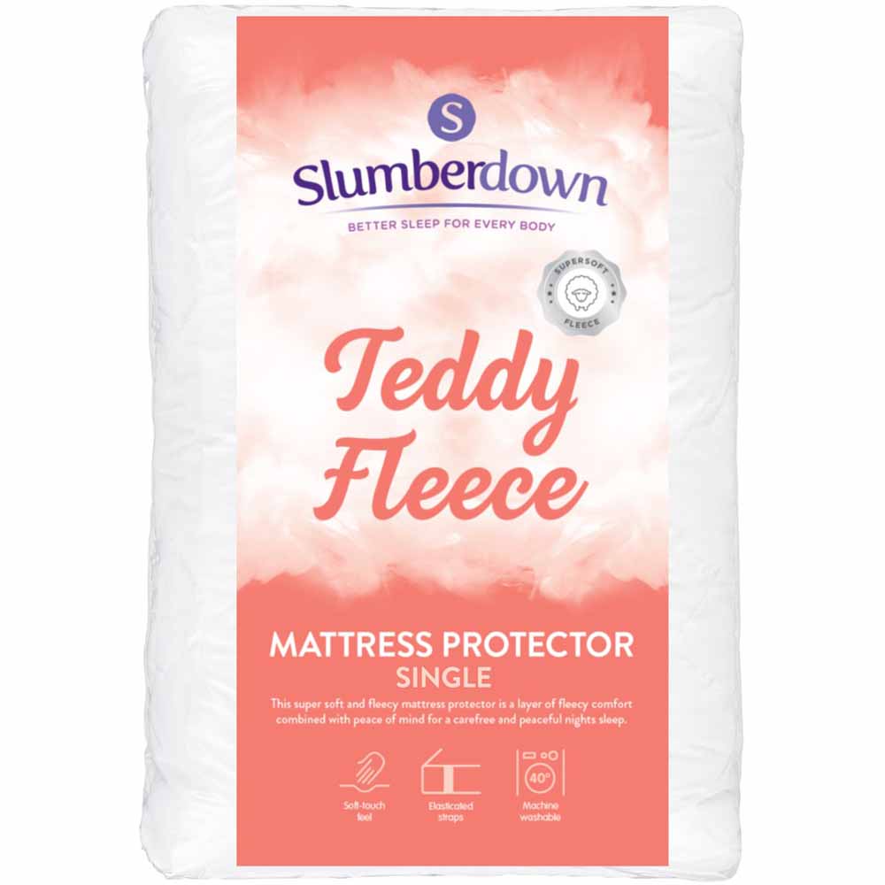 Slumberdown Teddy Fleece Mattress Protector Single Bed Wilko