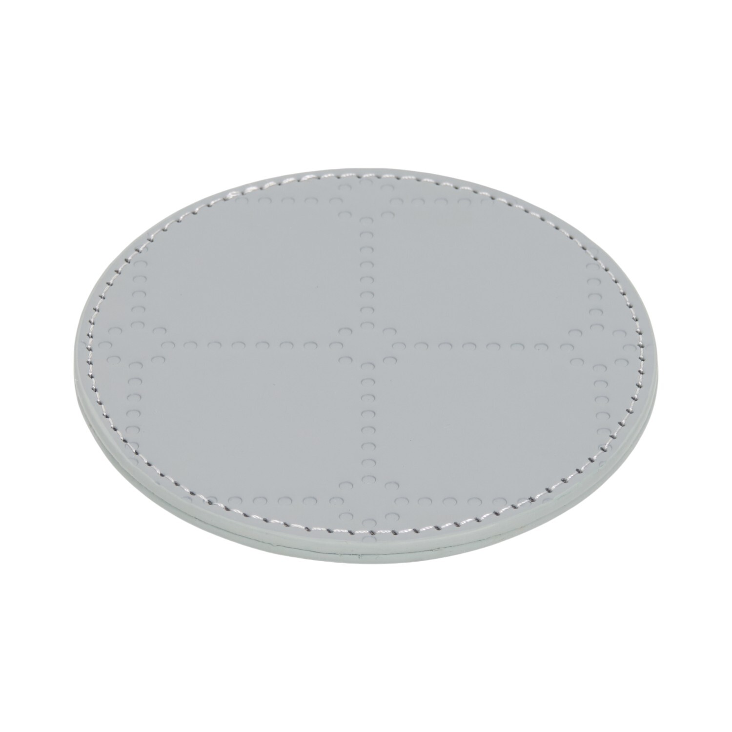 Pack of 4 Quilted Faux Leather Coasters Grey Image 4