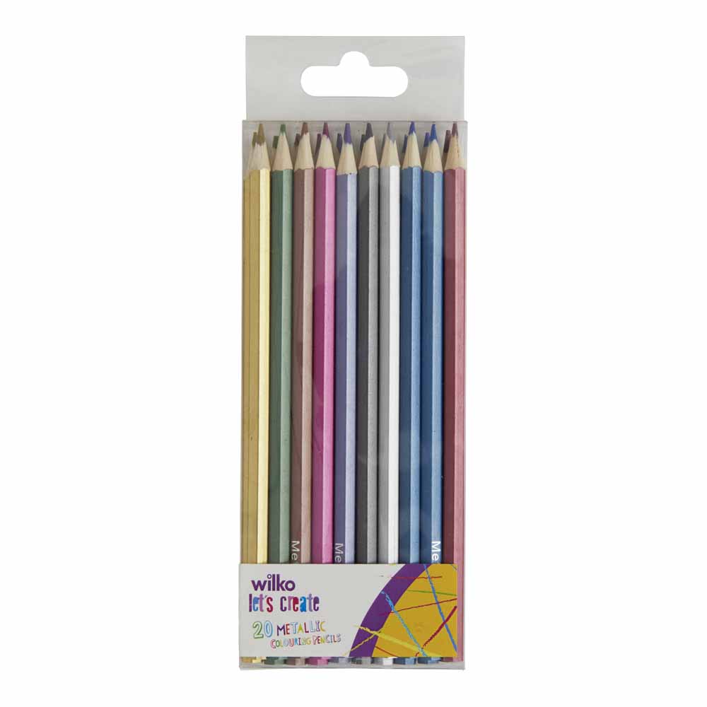 Wilko Metallic Colouring Pencils 20pk Image