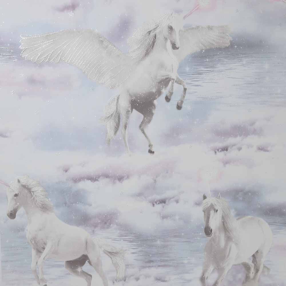 Arthouse Glitter Unicorn Kingdom Wallpaper Grey Image