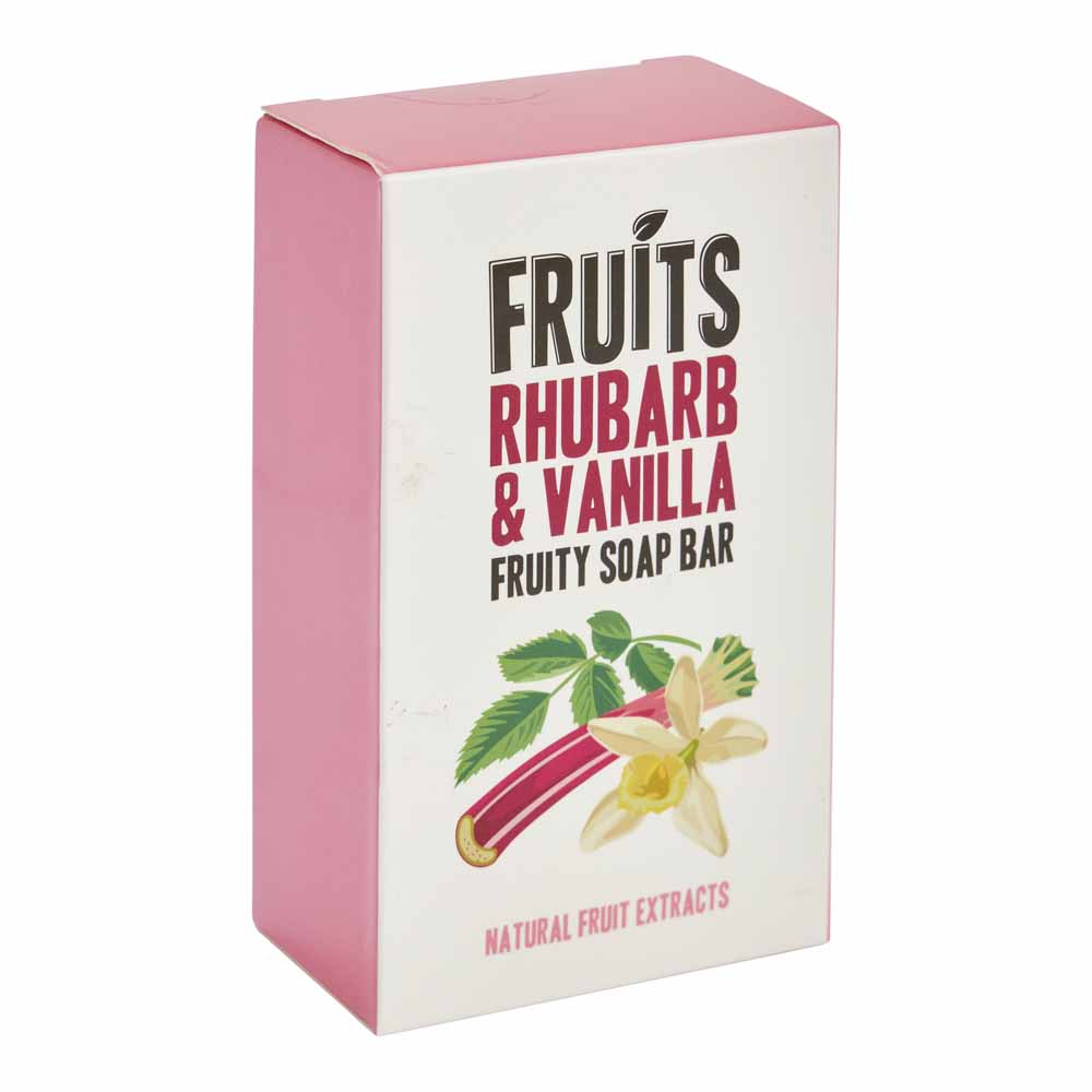 Fruit Soap Bar Rhubarb & Vanilla 200g Image 1