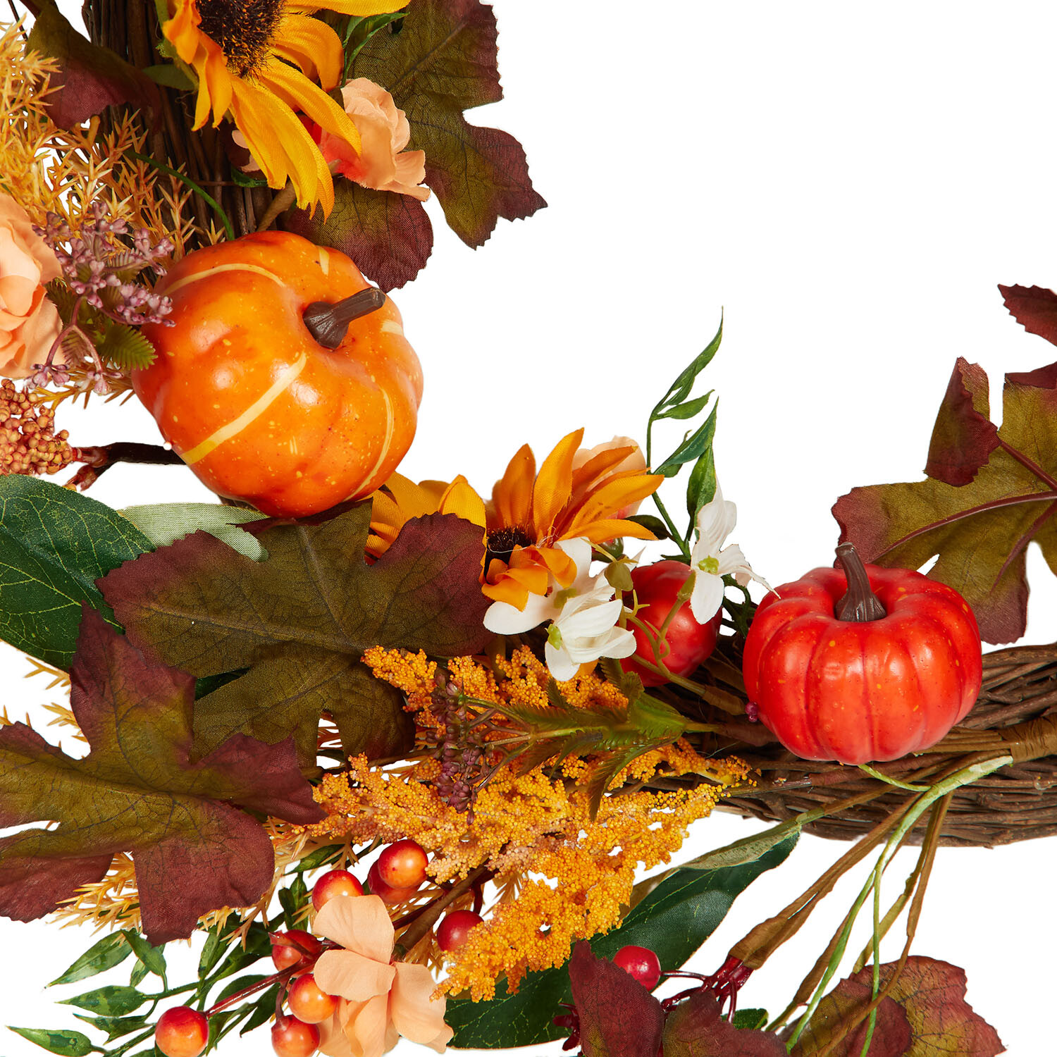 Autumnal Sunflower Pumpkin Wreath Multicolour Image 3