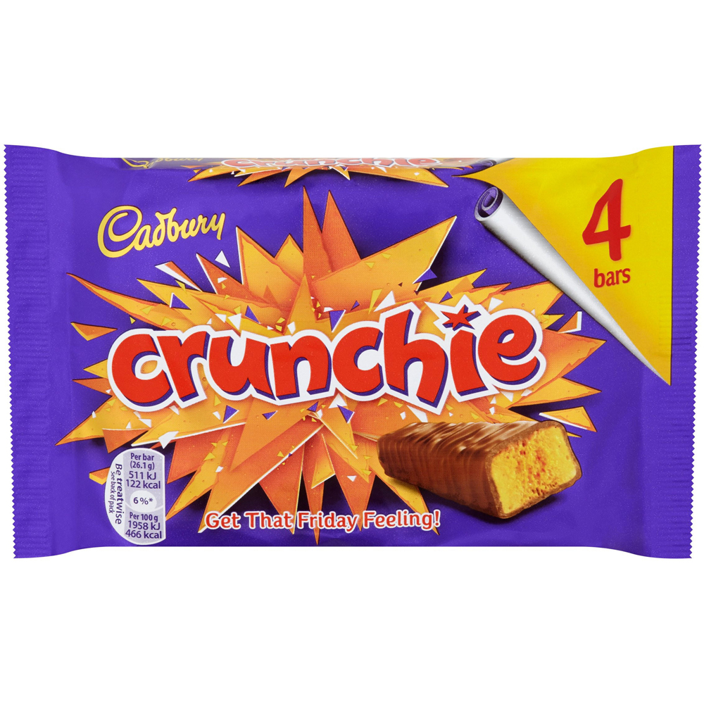 Cadbury Crunchie Chocolate Bar 4 Pack Image