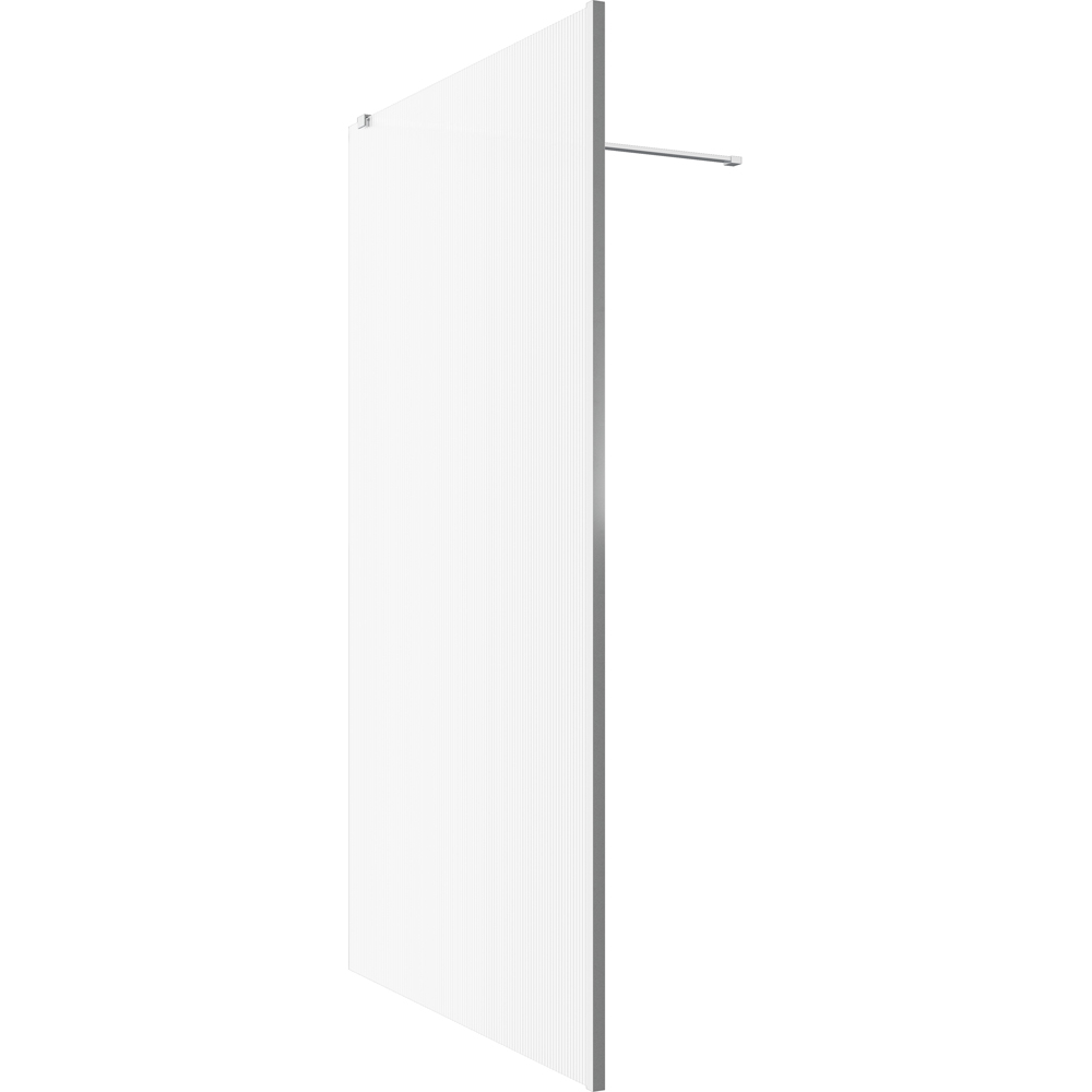 Bathstore Nero Fluted Glass Wetroom Shower Panel with Chrome Profile and Front Arm 900mm Image 3