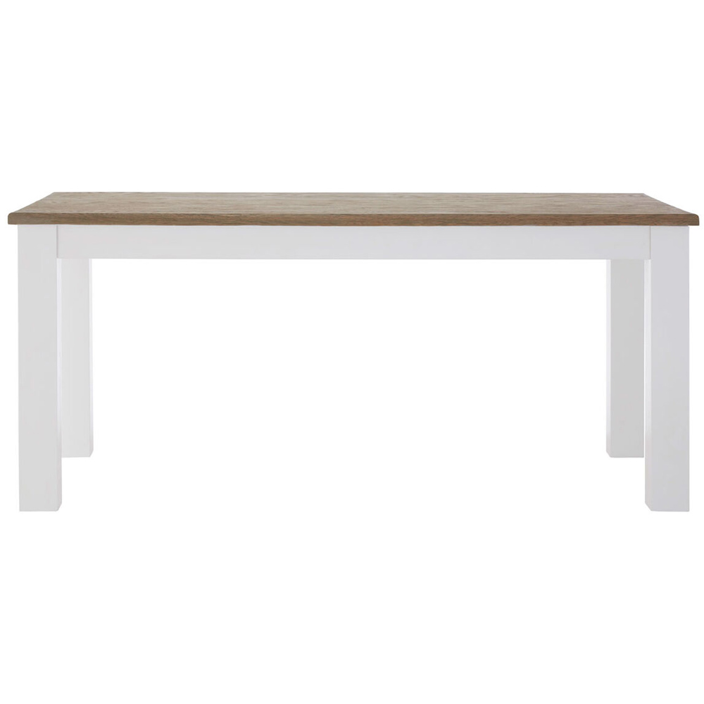 Premier Housewares Hampstead 6 Seater Oak Wood Top Dining Table White Image 3