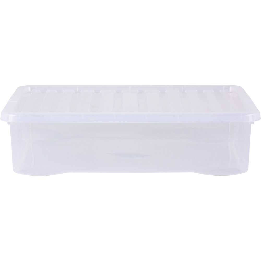 Wham 46L Clear Underbed Crystal Storage Box with Lid 4 Pack Image 4