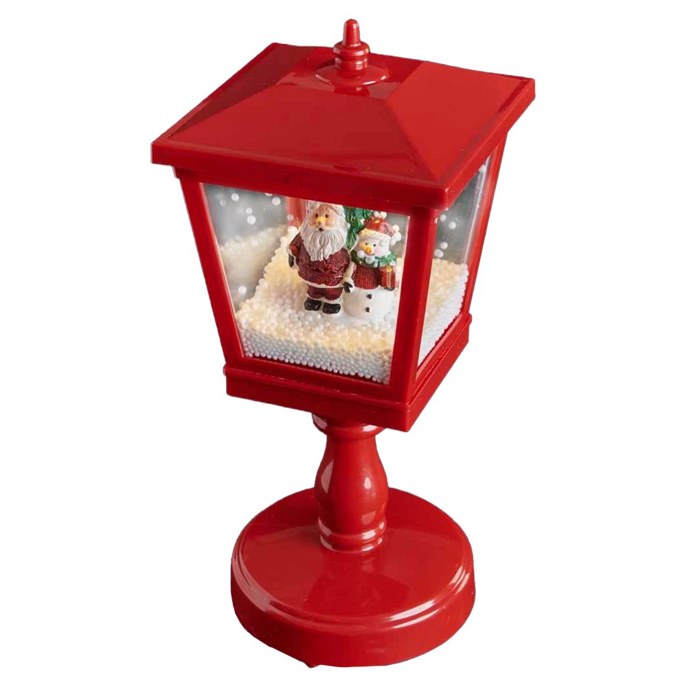 Wilko Battery Operated Red Musical Snowing Lantern with Santa Image 3