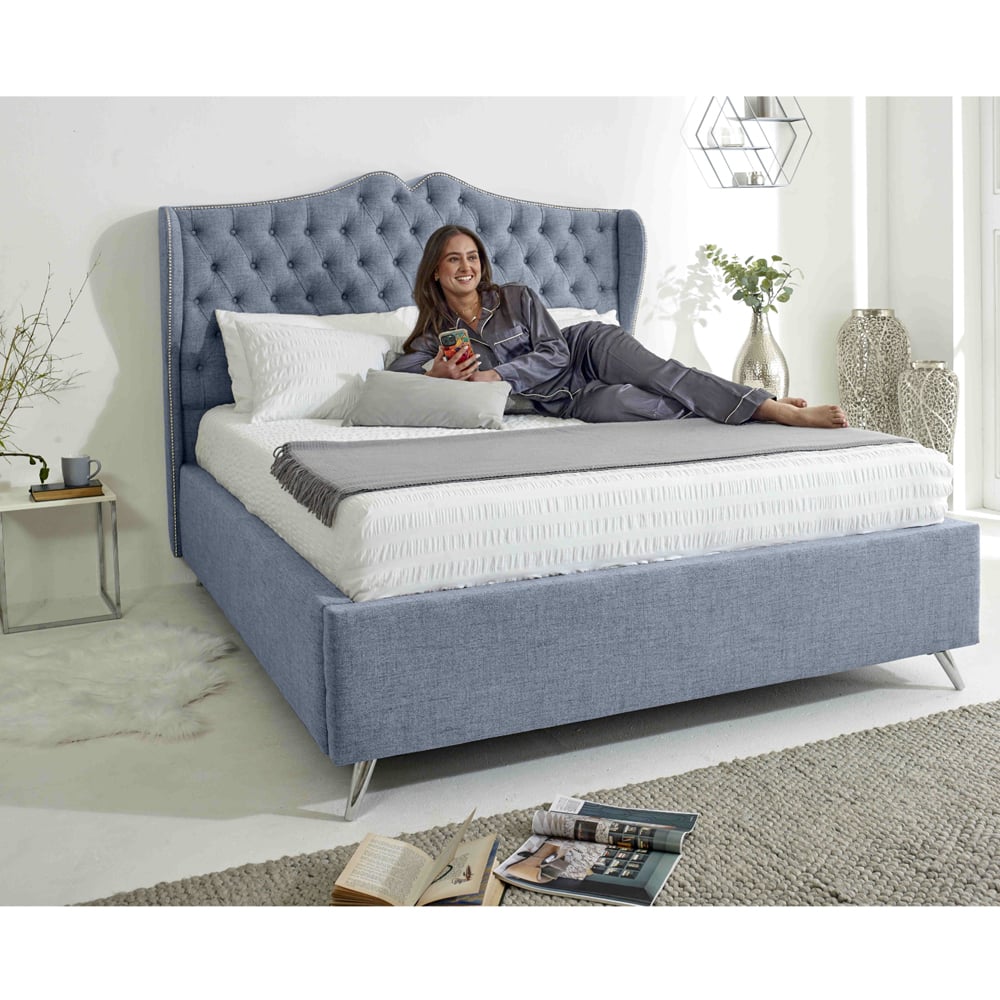 Eleganza Vanessa Double Dawn Grampian Fabric Bed Frame with Headboard Image 8