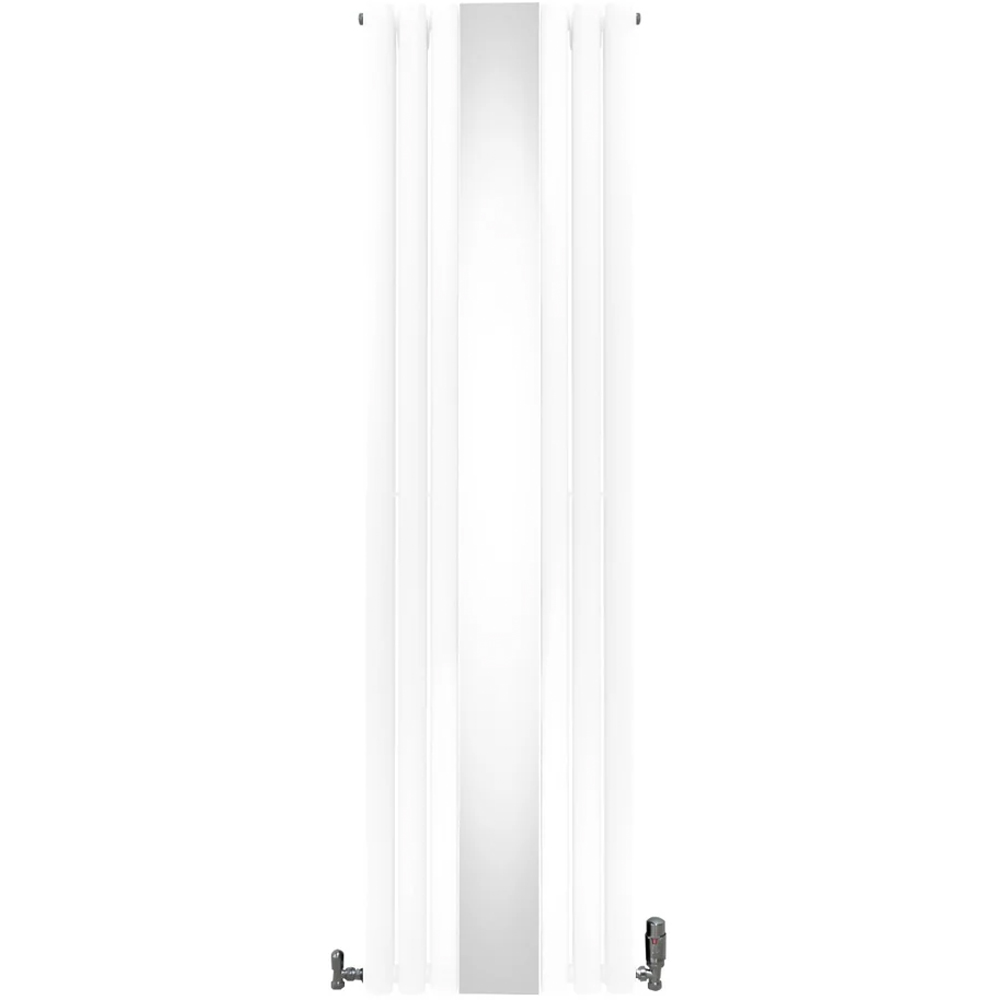 Monster Shop 5009 BTU White Oval Mirror Radiator and Valves 1800 x 500mm Image 1