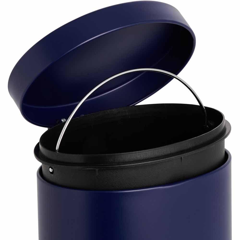 Wilko Oval Blue Waste Bin 5L Wilko