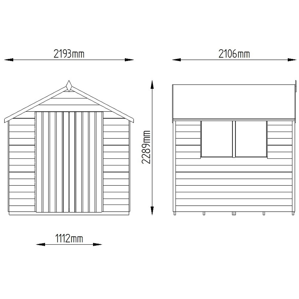 forest garden double door overlap apex garden shed 7 x 7