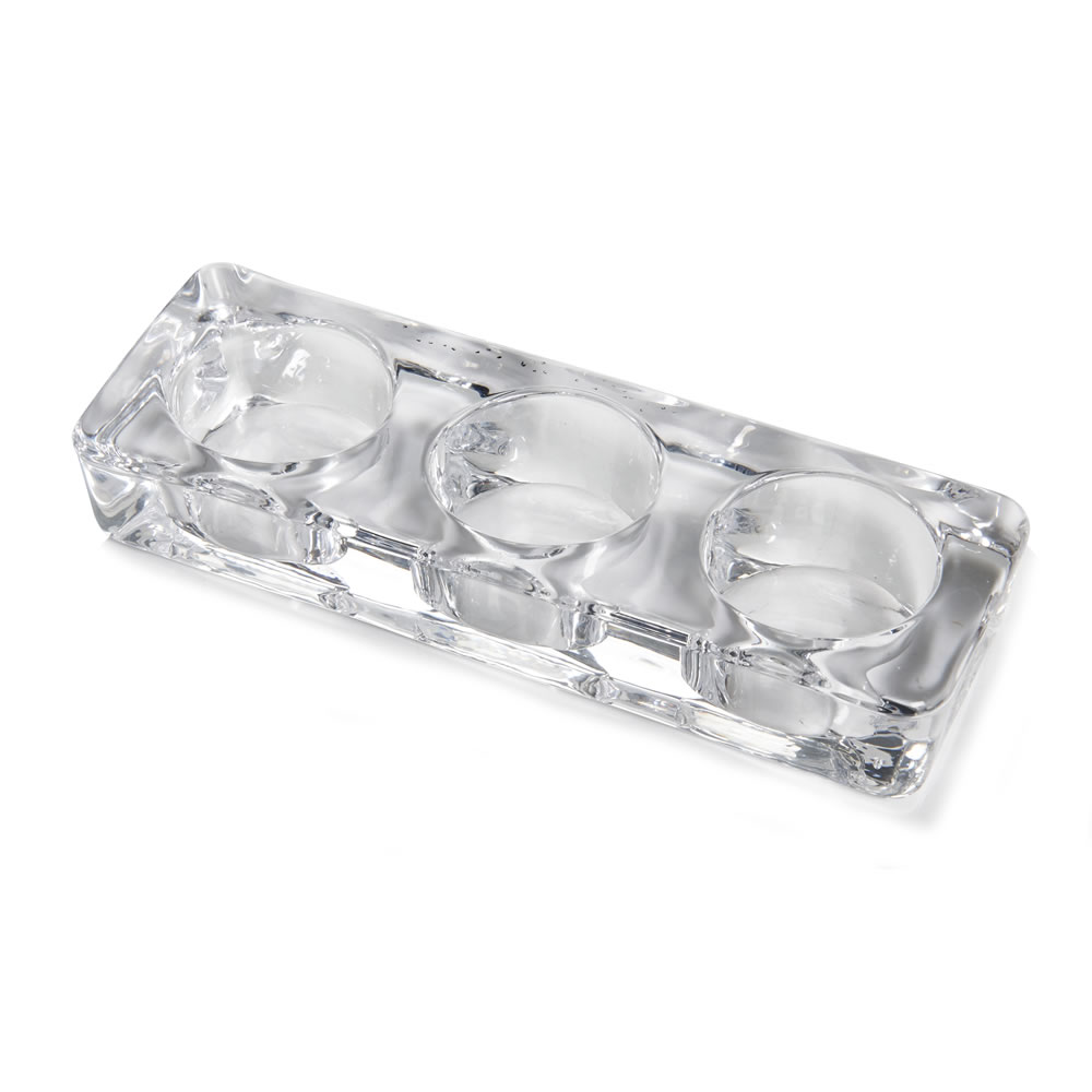 Wilko Clear Glass Block Tea Light Holder Image