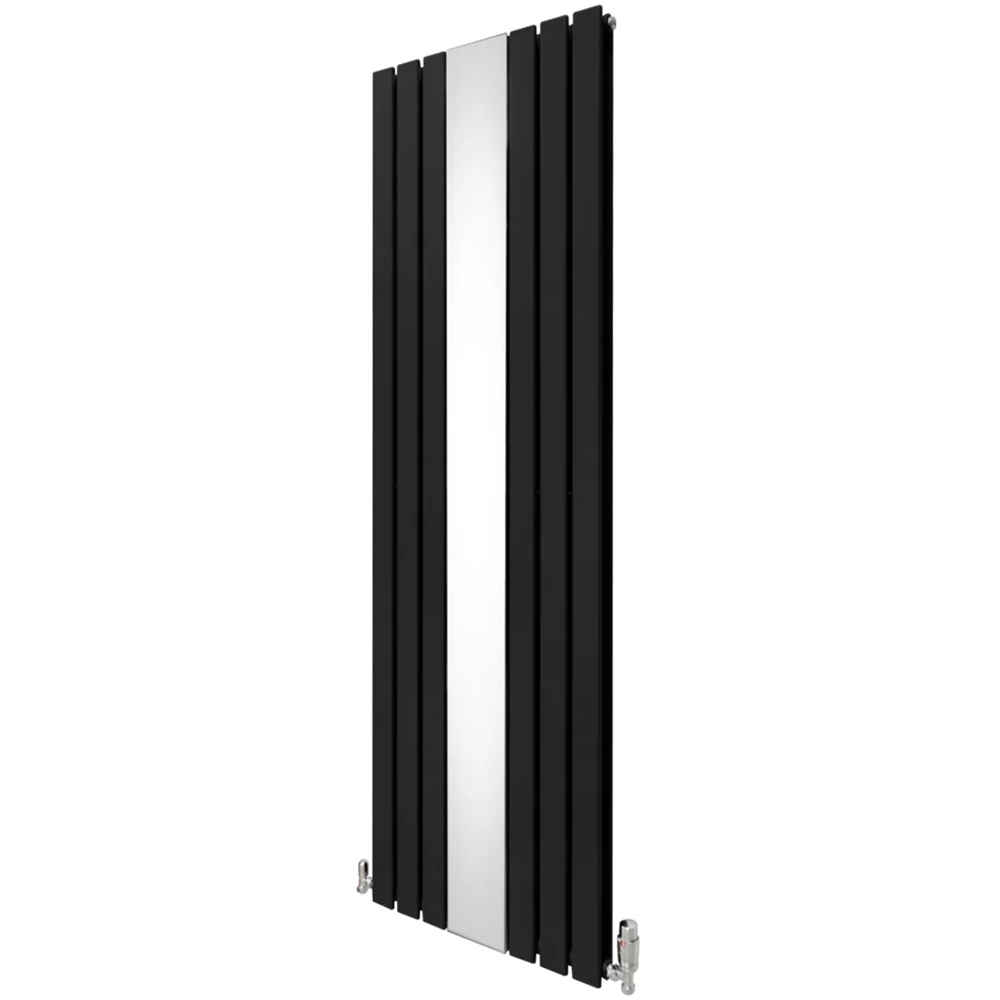 Monster Shop 8092BTU Black Flat Panel Mirror Radiator with Valves 1800 x 565mm Image 3