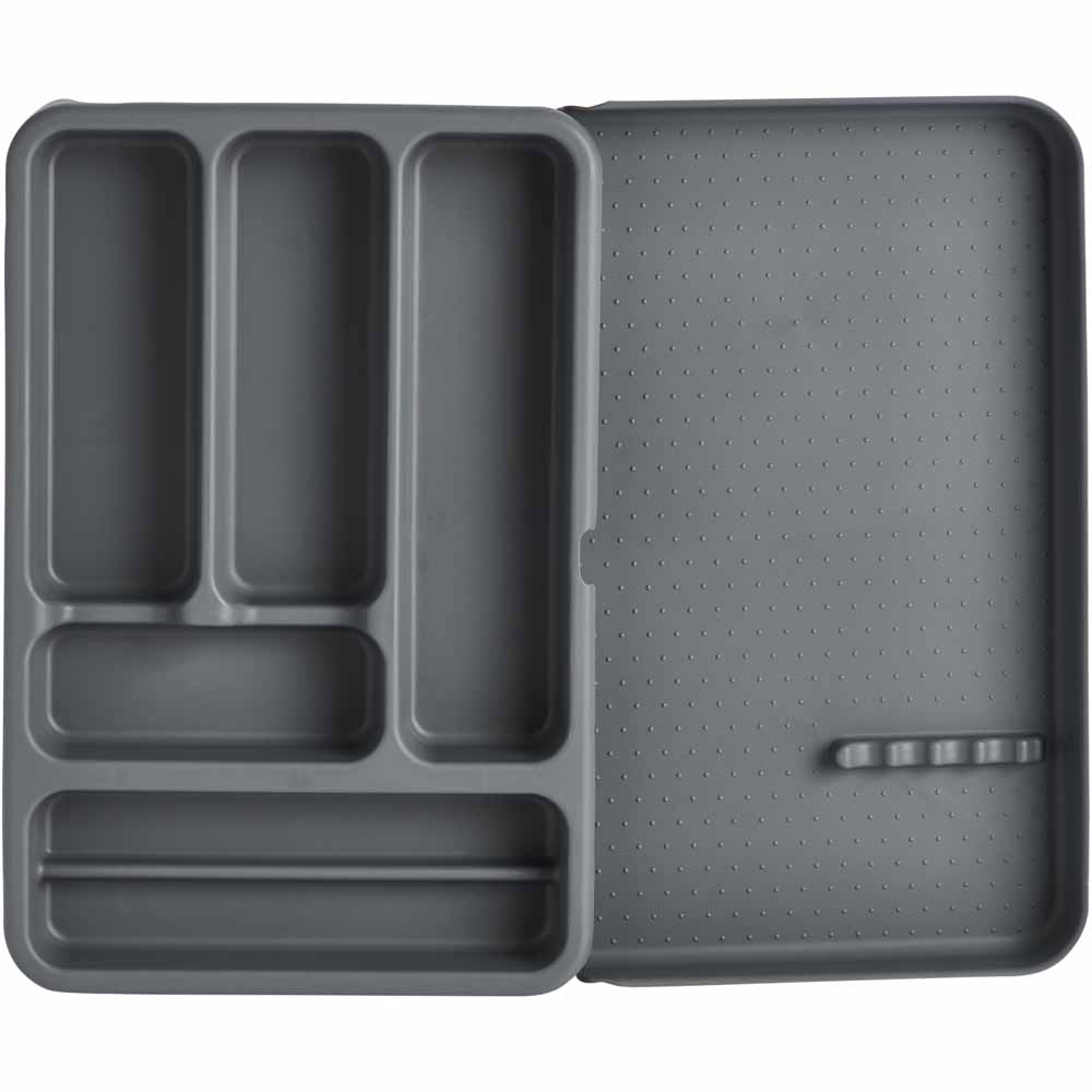 Wilko Dark Grey Cutlery Tray Wilko