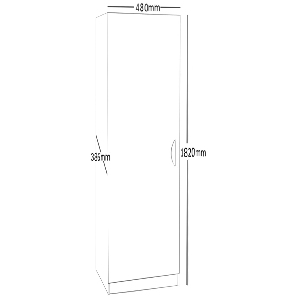 R White Cabinets Single Door Brown Tall Cupboard Image 5
