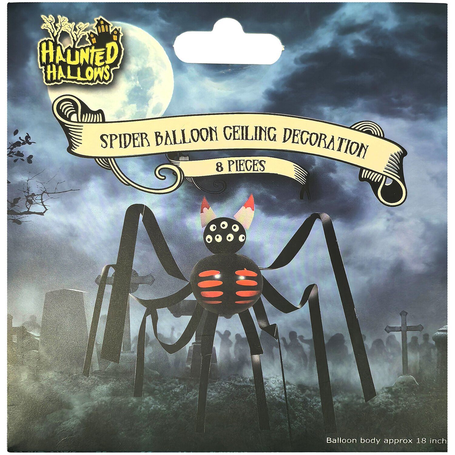 Spider Balloon Ceiling Decoration Black Image