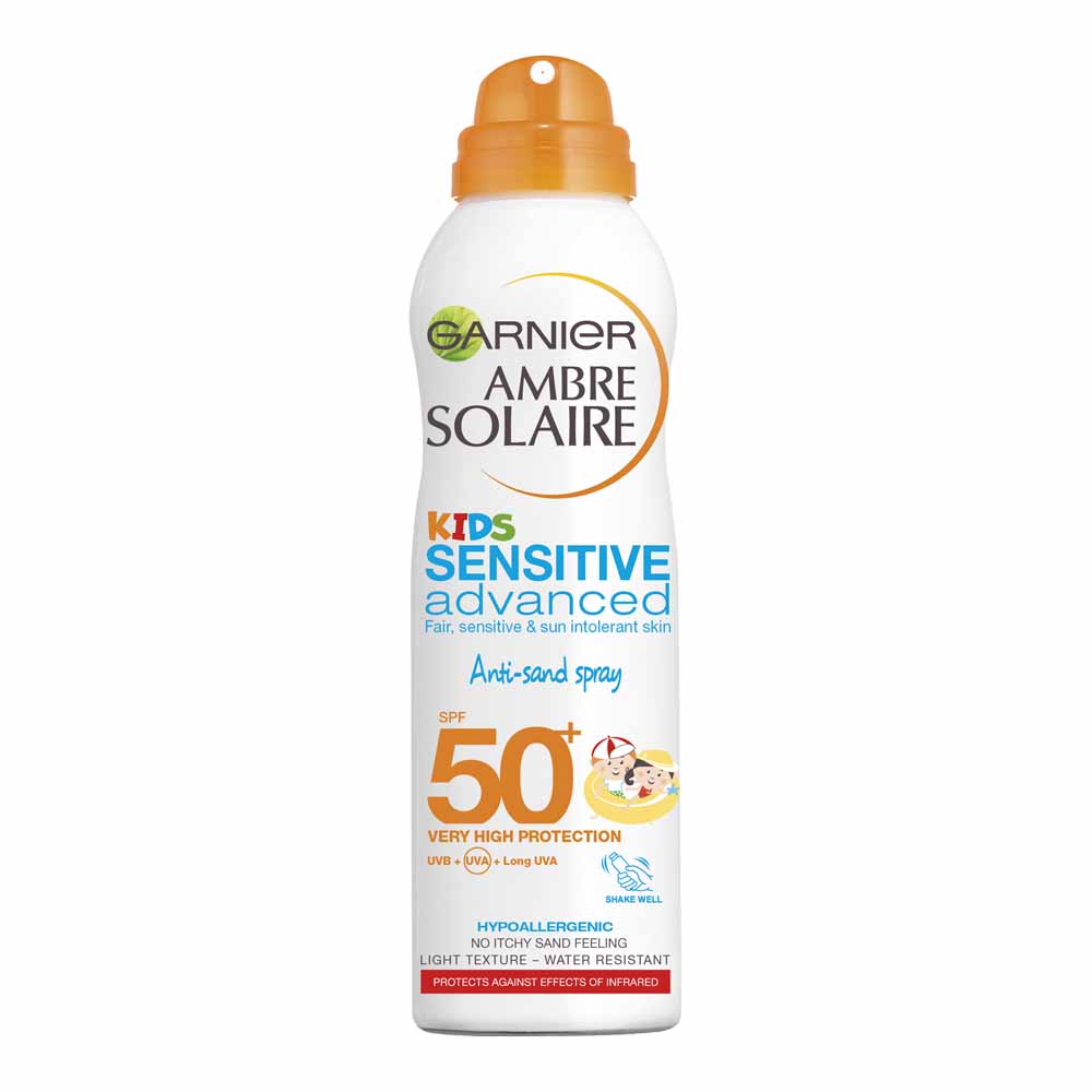 Garnier Ambre Solaire Kids Sensitive Advanced Anti-Sand Sun Cream Spray SPF50+ 200ml Image