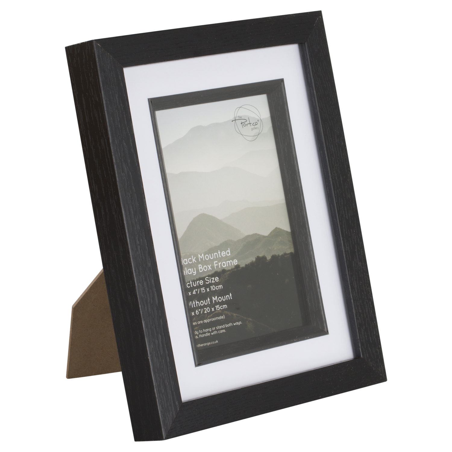 The Port Gallery Black Mounted Inlay Box Photo Frame 6 x 4 inch Image 2