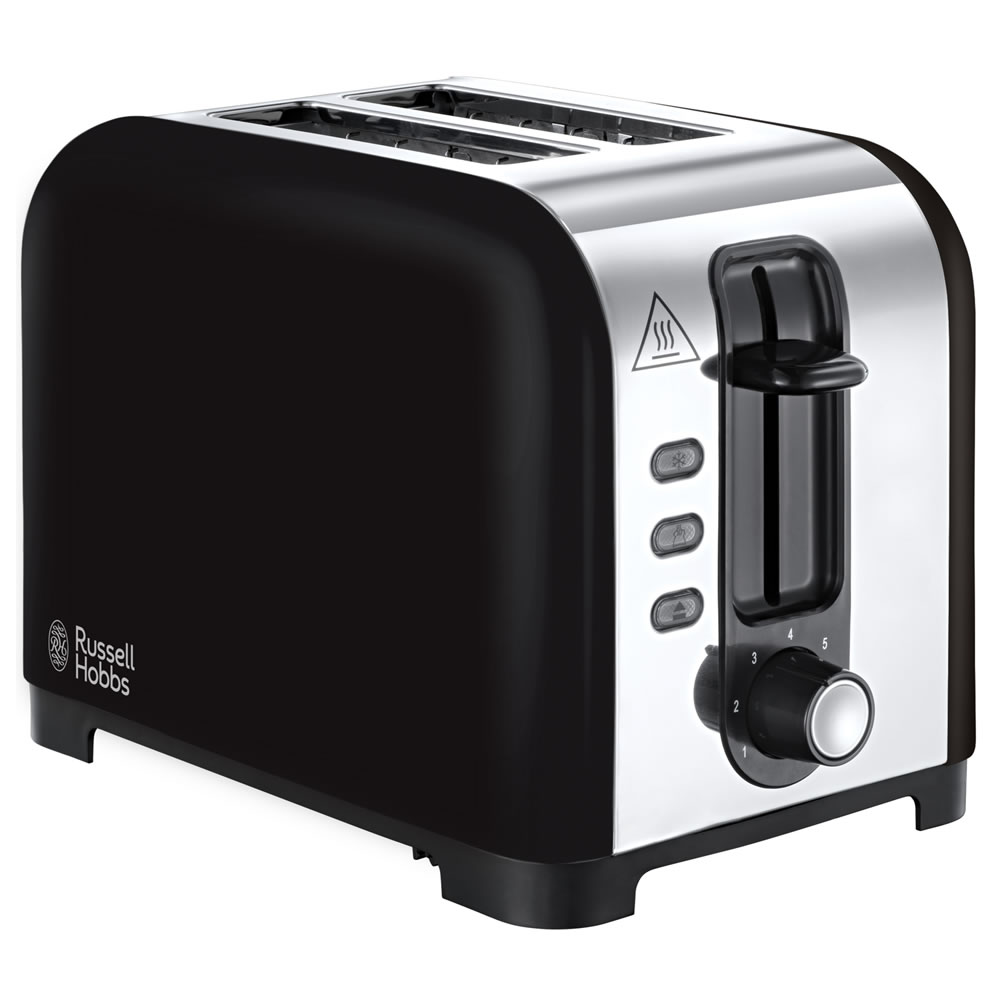 Russell Hobbs Black 2 Slice Toaster Image 1