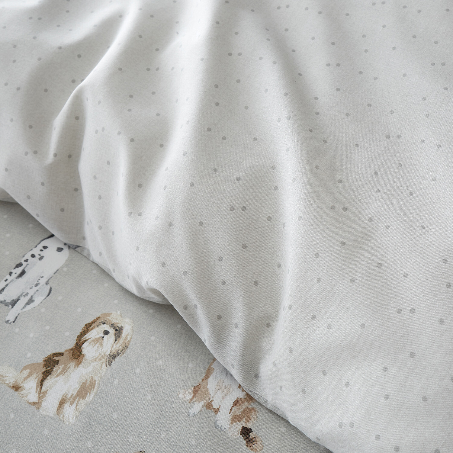 Divante Country Dogs Duvet Cover and Pillowcase Set - Natural / Single Image 4