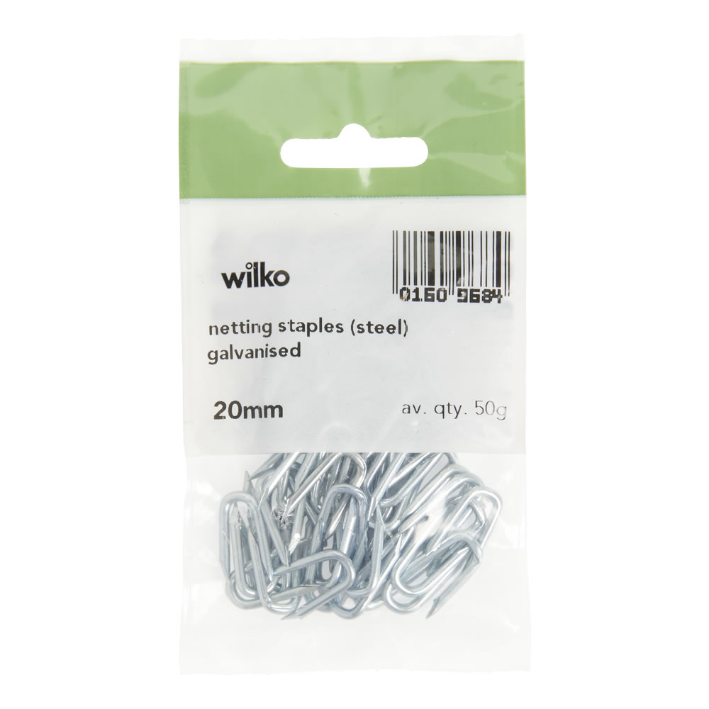 Wilko 20mm Galvanised Netting Staple 50g Image 2