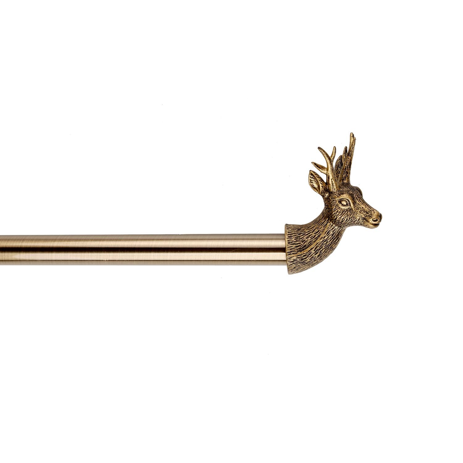 Brass Stag Curtain Pole - 120cm Image