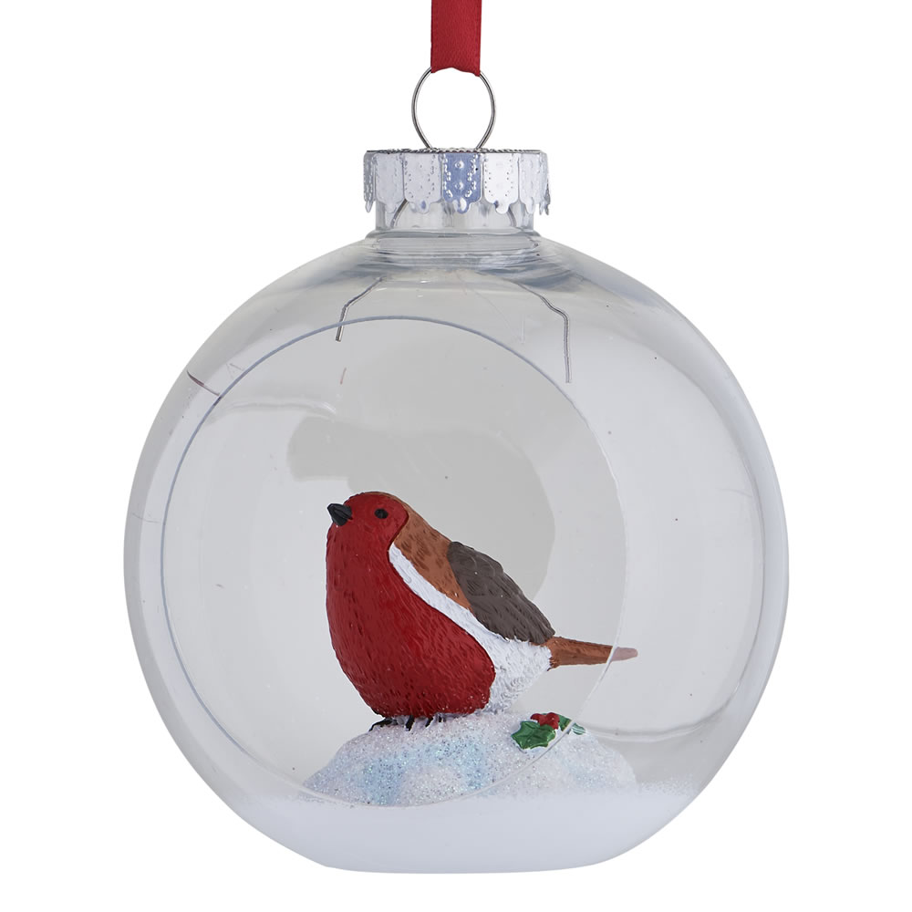 Wilko Alpine Home Encapsulated Robin Christmas Bauble Image 1