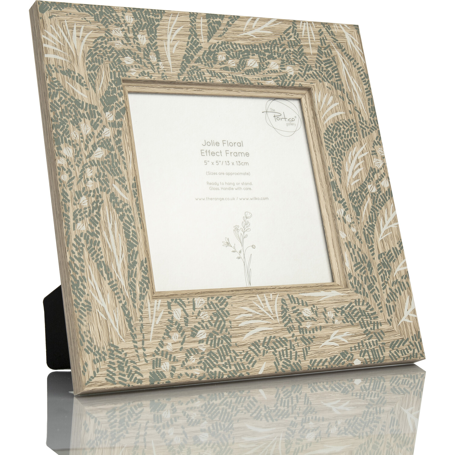 Jolie Floral Effect Frame Green 5x5in Image 1
