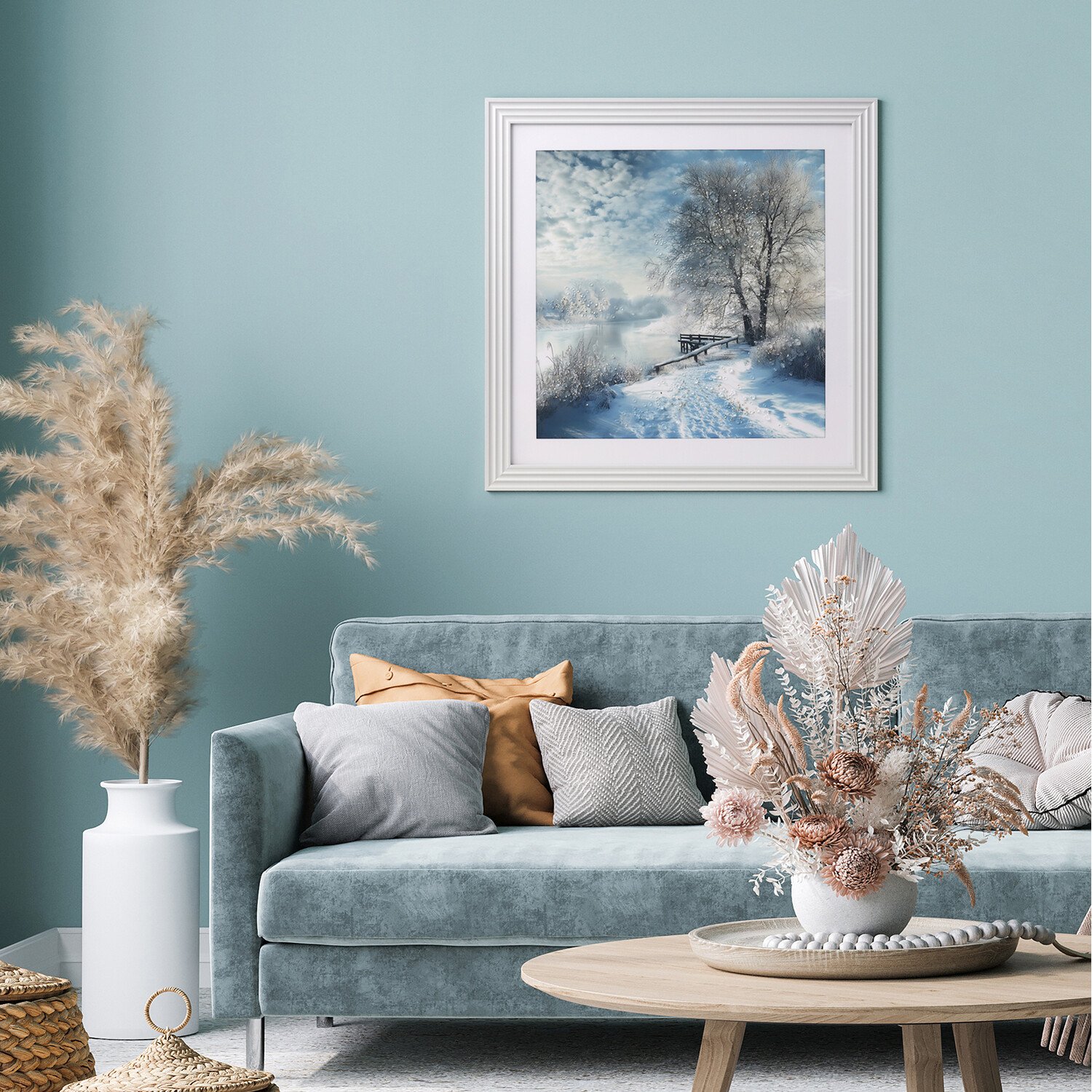 Snowy River Walk Embellished Wall Art Blue Image 6