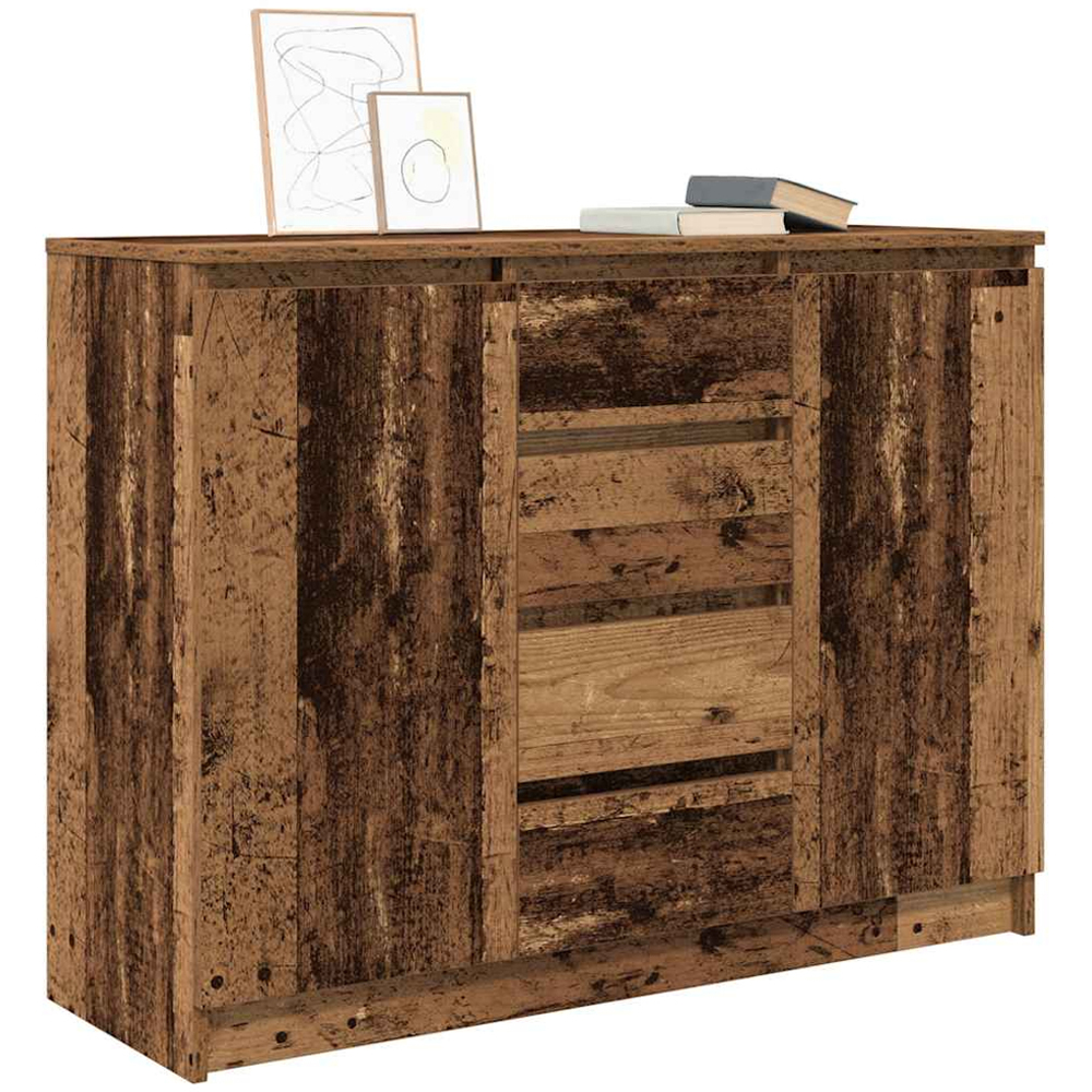 vidaXL 2 Door 4 Drawer Old Wood Sideboard Image 3