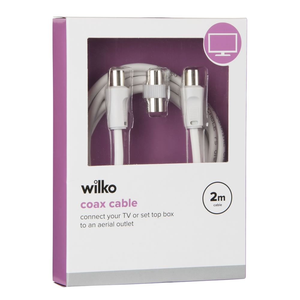 Wilko 2m Coax Cable Image 2