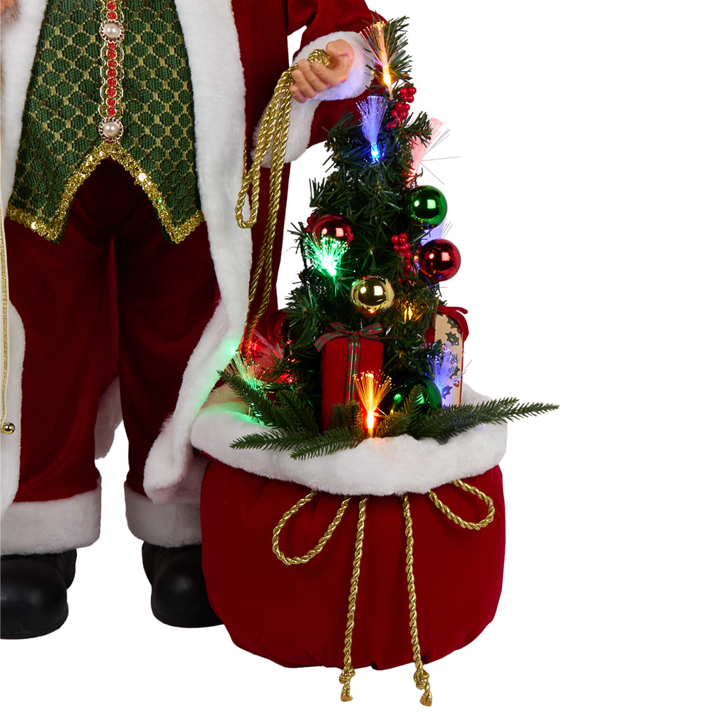 Traditional Santa with Fibre Optic Tree Decoration Image 2