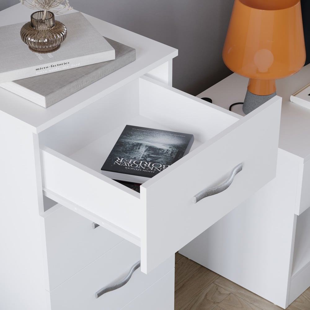 VIDA DESIGNS Riano 5 Drawer White Narrow Chest of Drawers Image 5