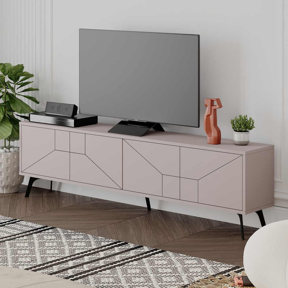 Decortie Dune 4 Door Mocha Grey TV Unit Image 1