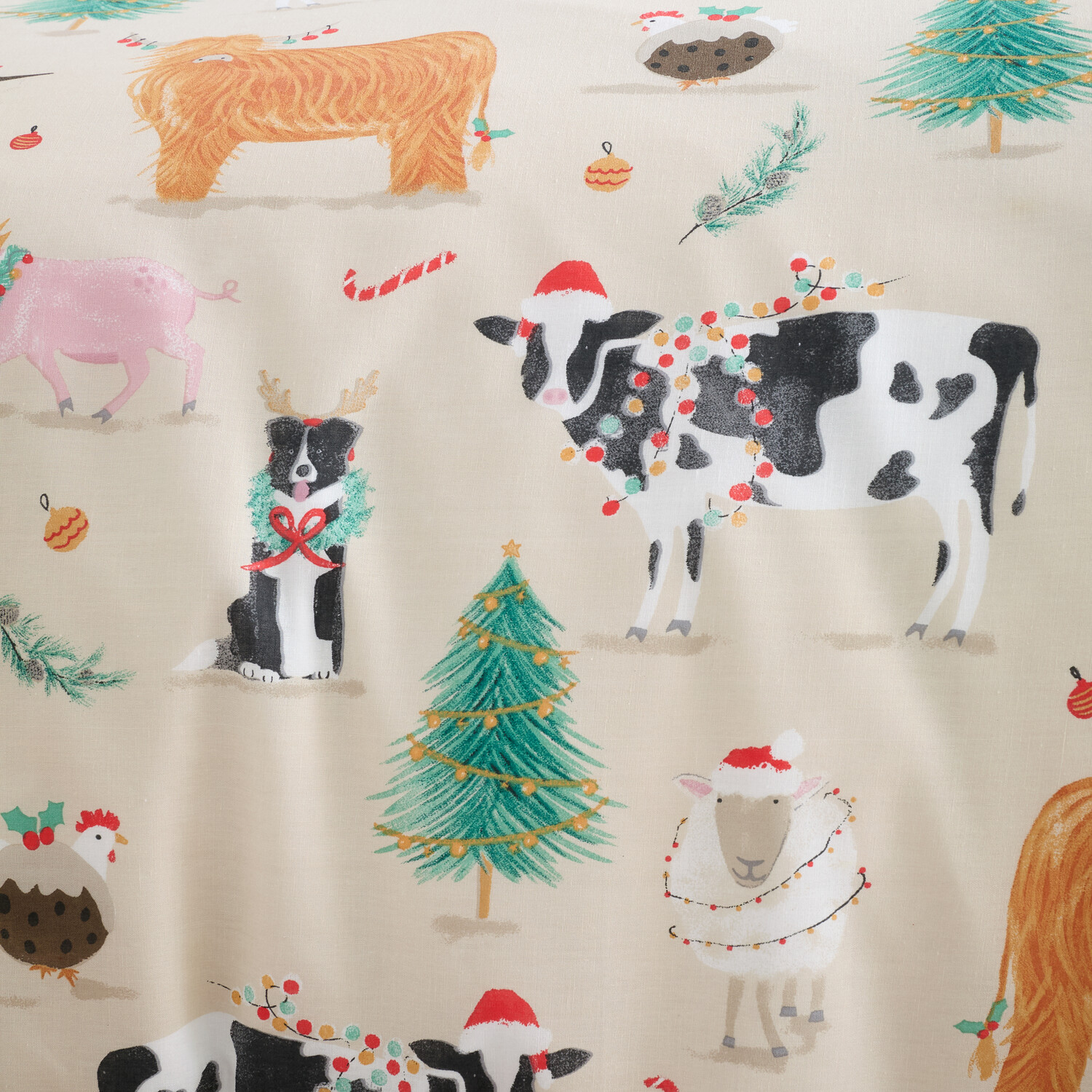 Christmas Farm Duvet Set - Natural / King Image 5