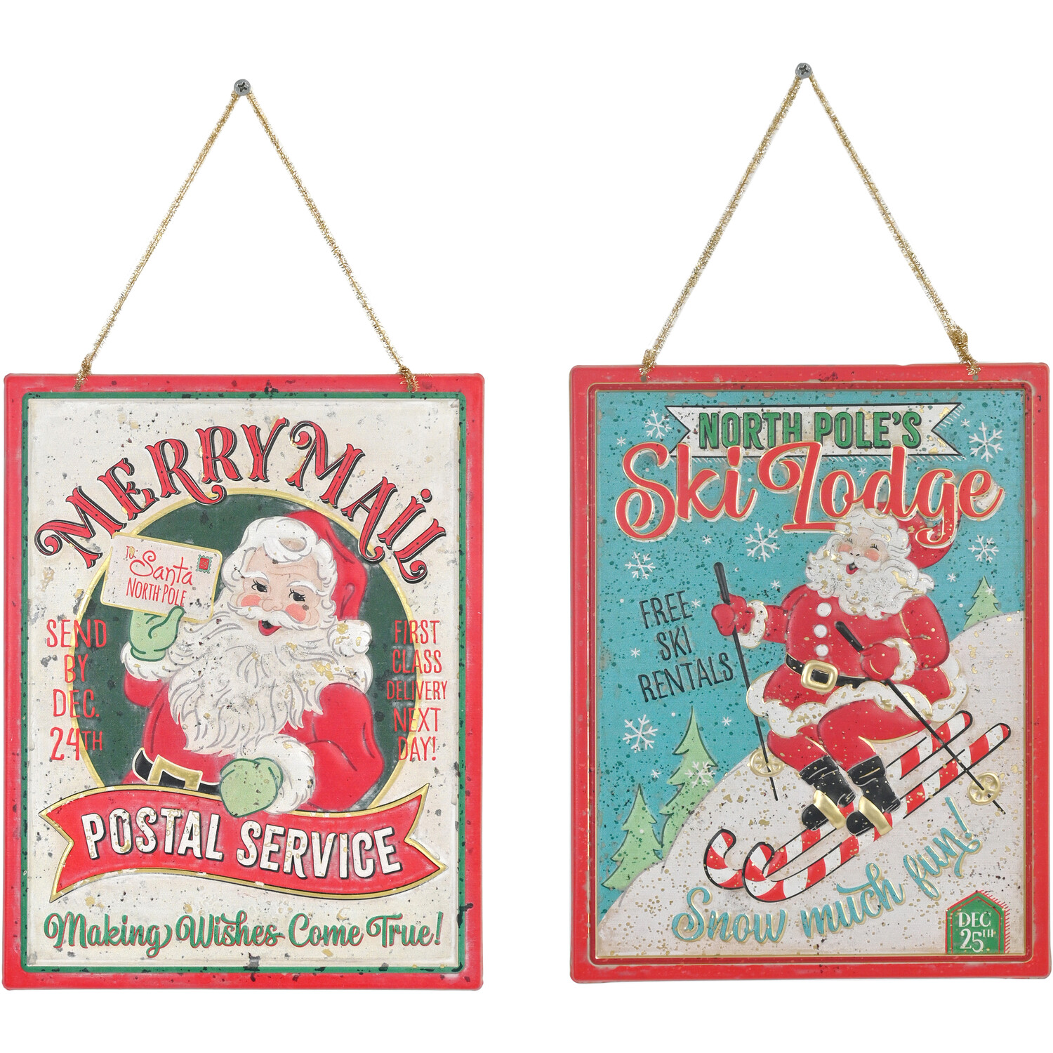 Retro Santa Hanging Wall ArtMulticolour Image 10