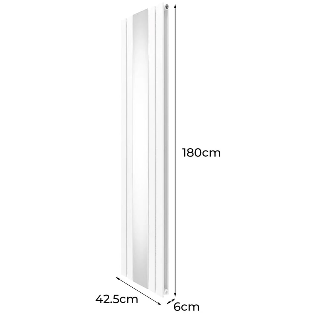 Monster Shop 6012BTU White Flat Panel Mirror Radiator 1800 x 425mm Image 6