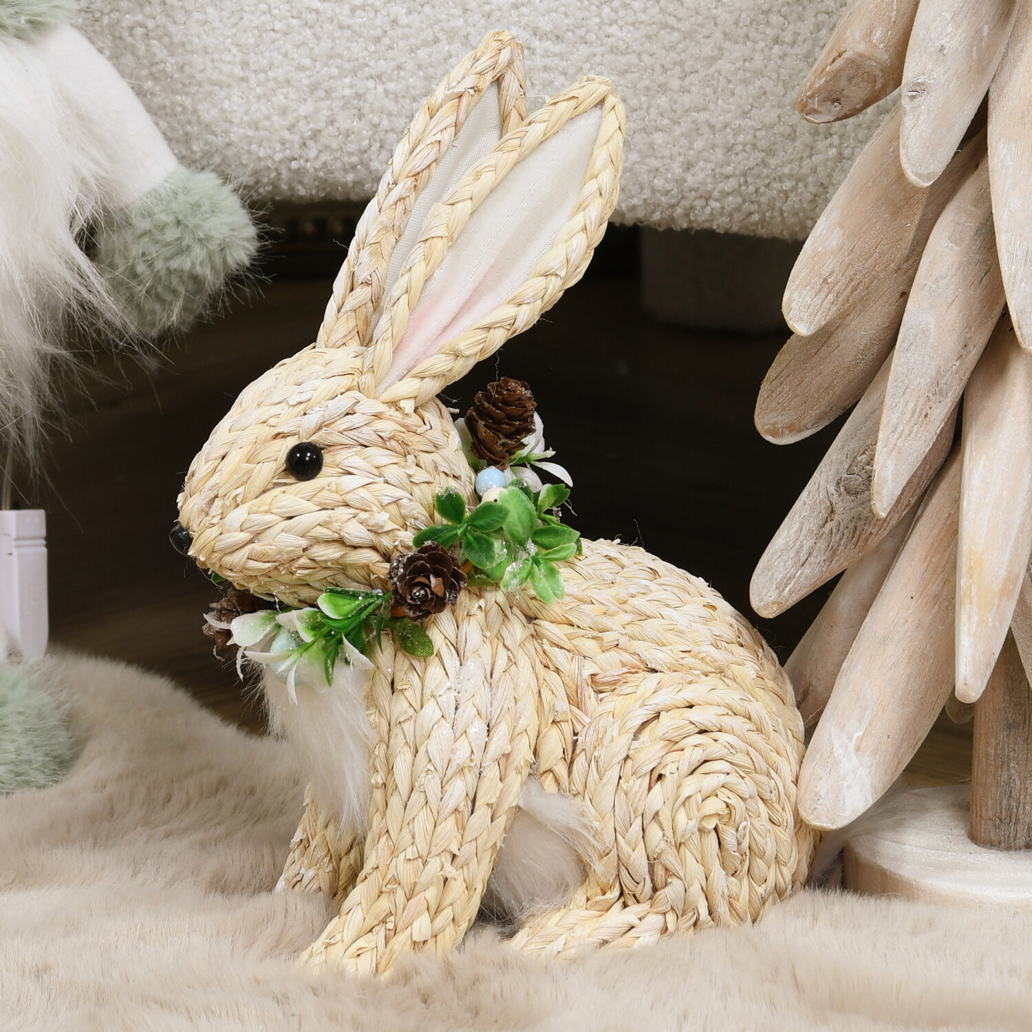 Natural Winter Rabbit Ornament - Natural Image 4