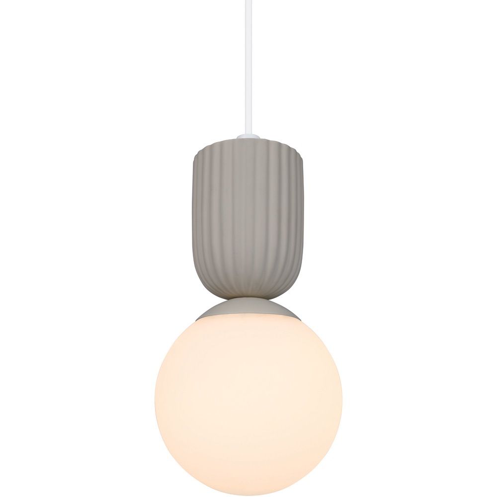 Nordlux Sadie Beige Opal Glass Dome Rippled Pendant Light Image 4