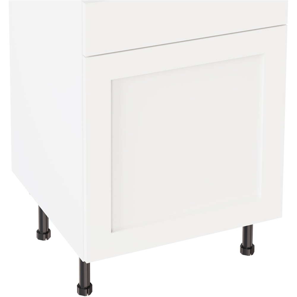 Kitchen Kit Shaker Matt White Drawerline Base Cabinet 600mm Image 3