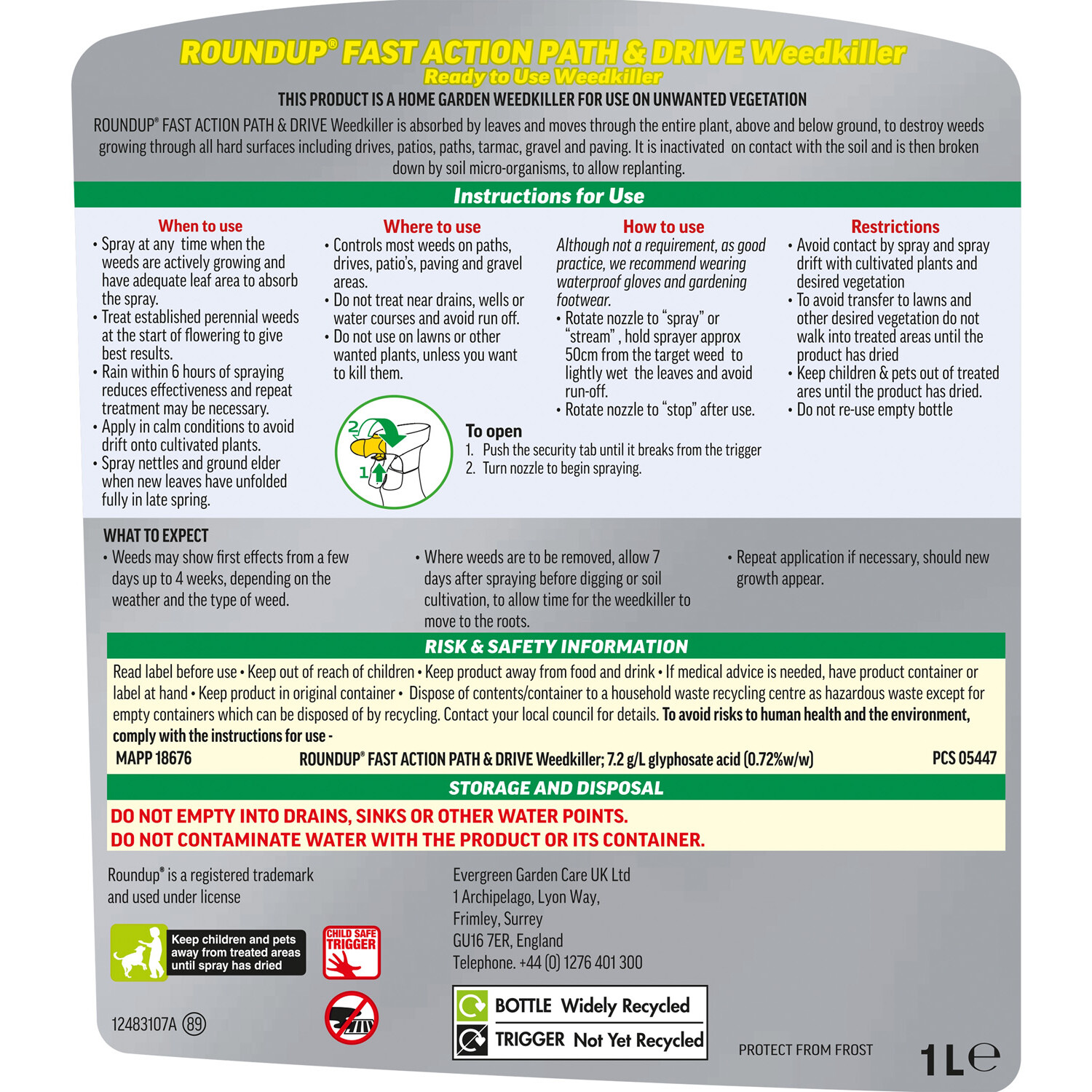 Roundup Path Weedkiller - 1l Image 2