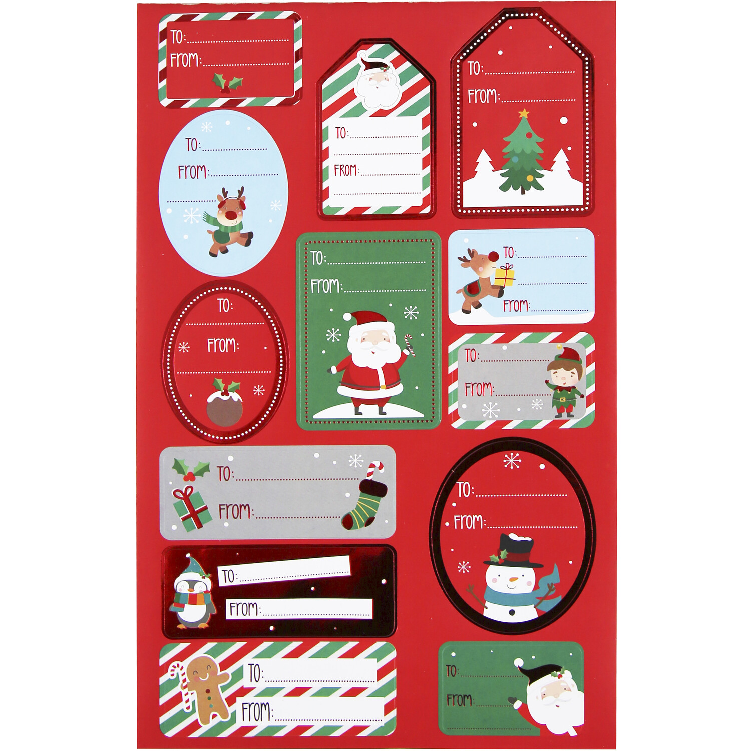 North Pole Christmas Foil Gift Sticker Labels Image 2
