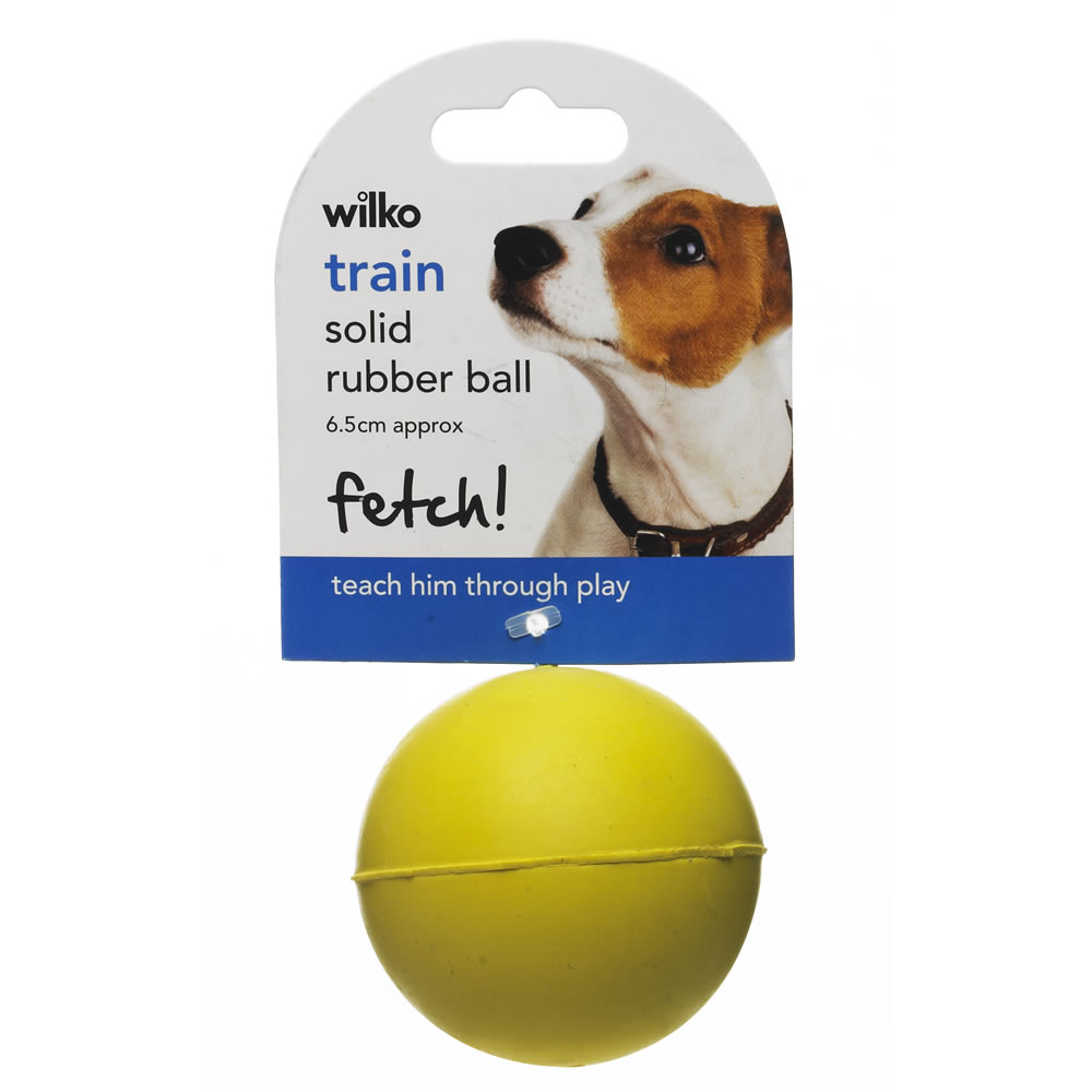Wilko 6.5cm Train Solid Rubber Ball Assorted Image 1