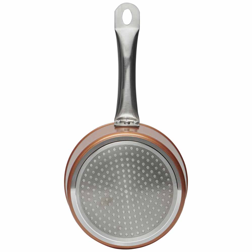 Wilko Copper Effect Shot Blast Saucepan with Lid 18cm Wilko