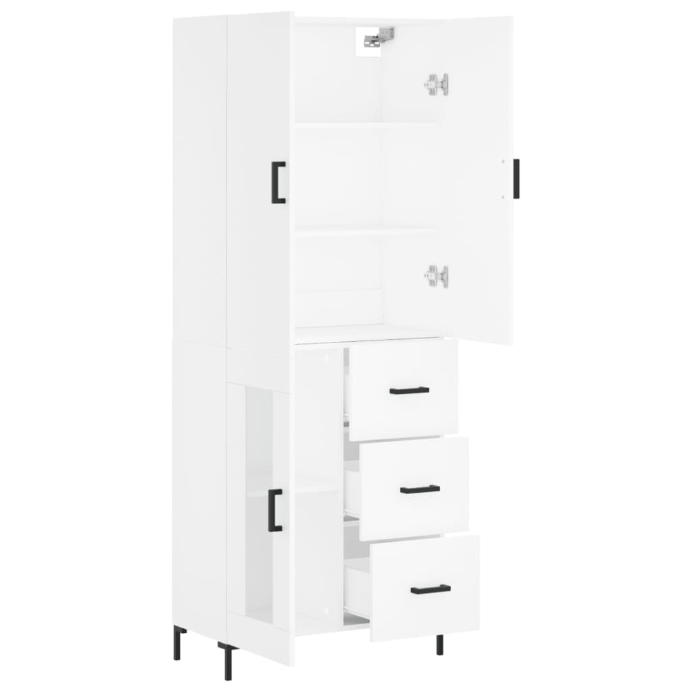 vidaXL 3 Door 3 Drawer White Highboard Image 4
