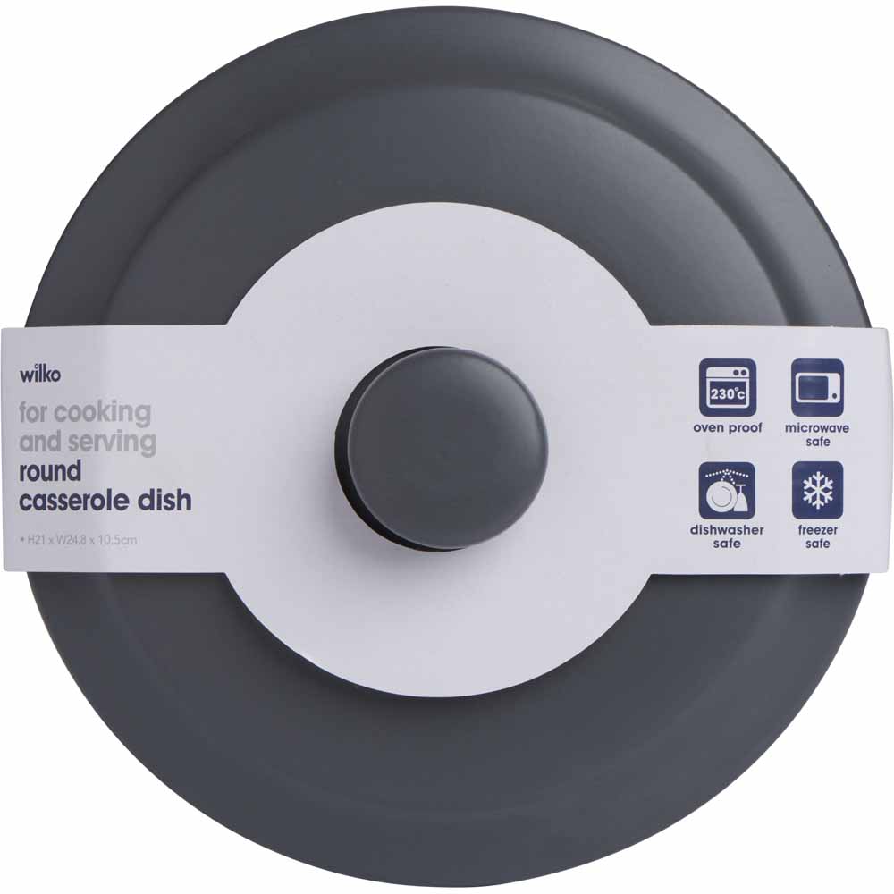 Wilko Round Casserole dish with Lid 2.4L Wilko