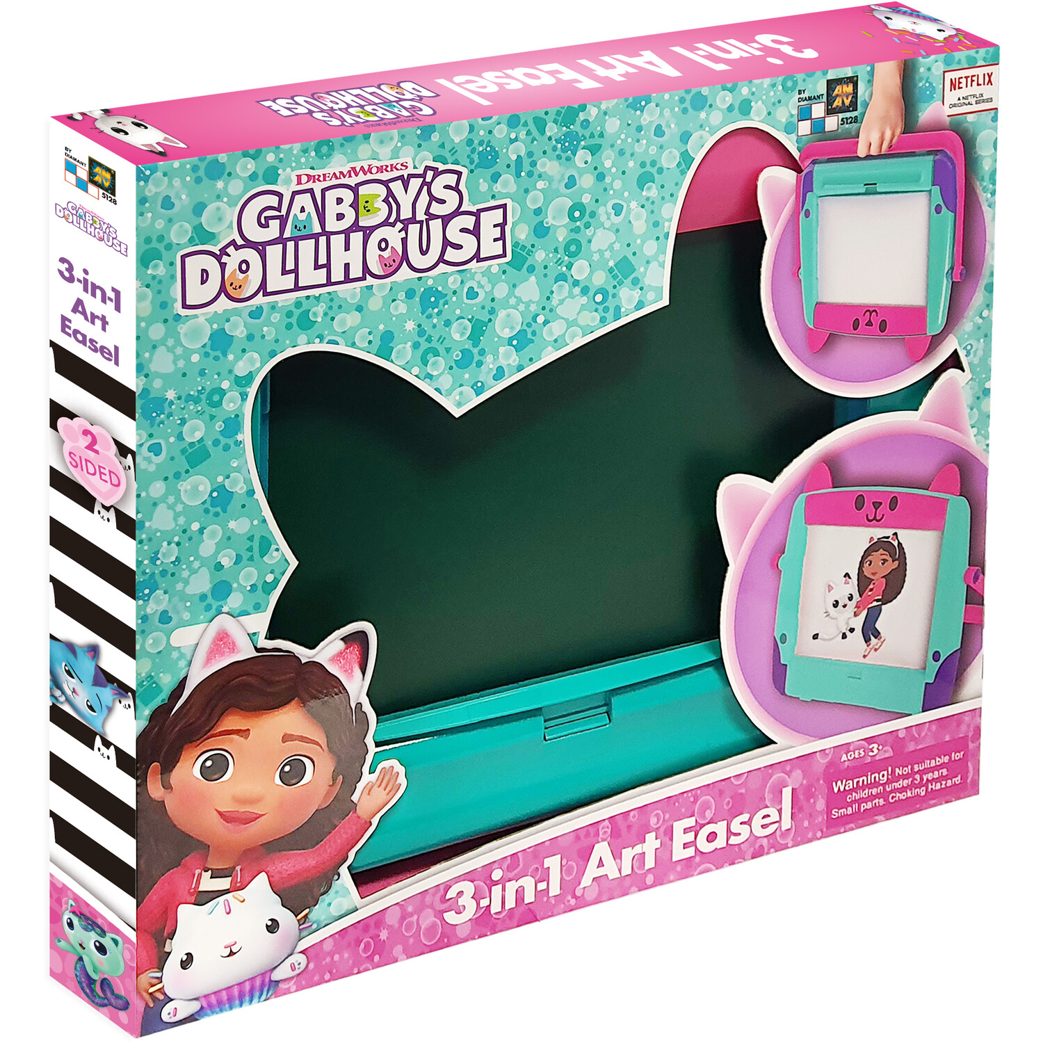 Gabby's Dollhouse Green and Pink 3-in-1 Art Easel Set Image 1