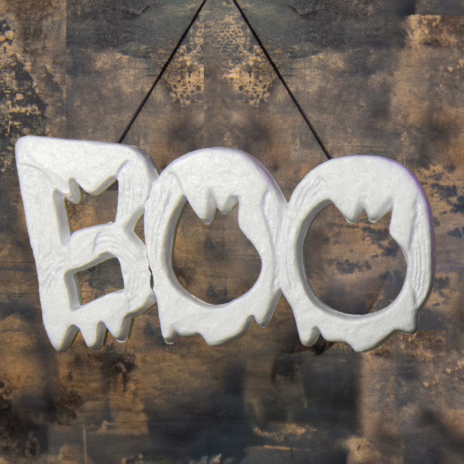 Boo Polysterene Sign White Image 1