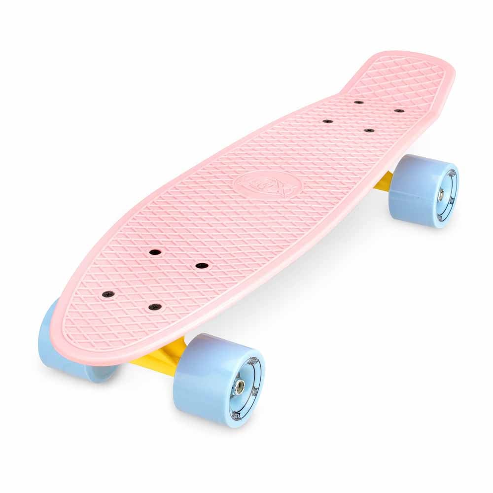 Xootz 22 inch Pastel Pink Kids Retro Plastic Cruiser Skateboard Image 1
